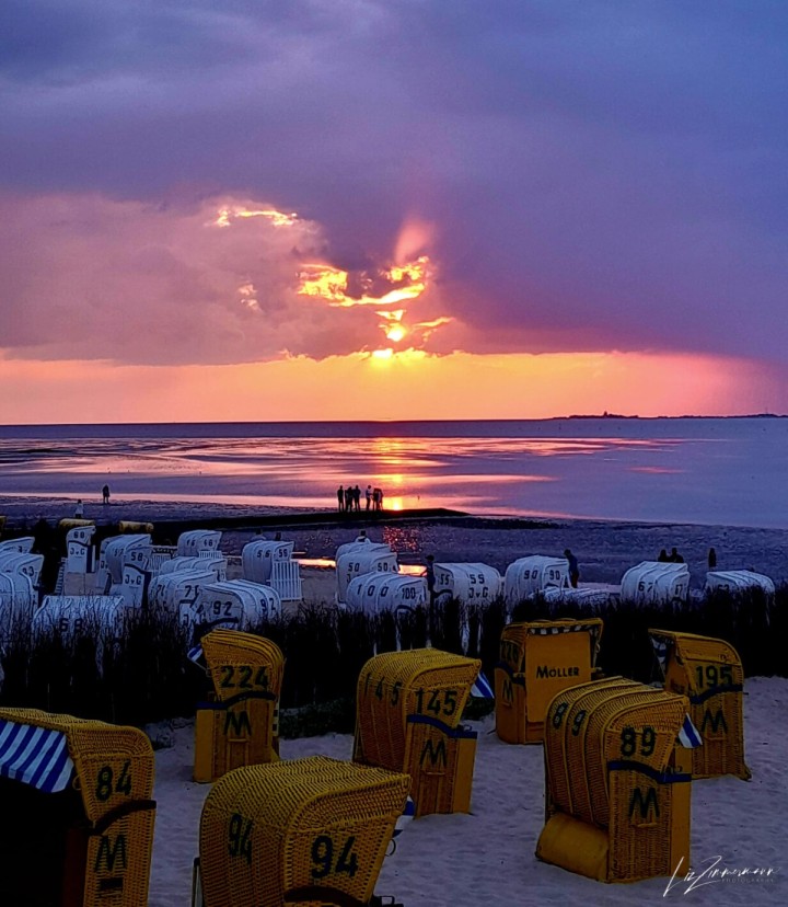 Nordseestrand-Sonnenuntergang