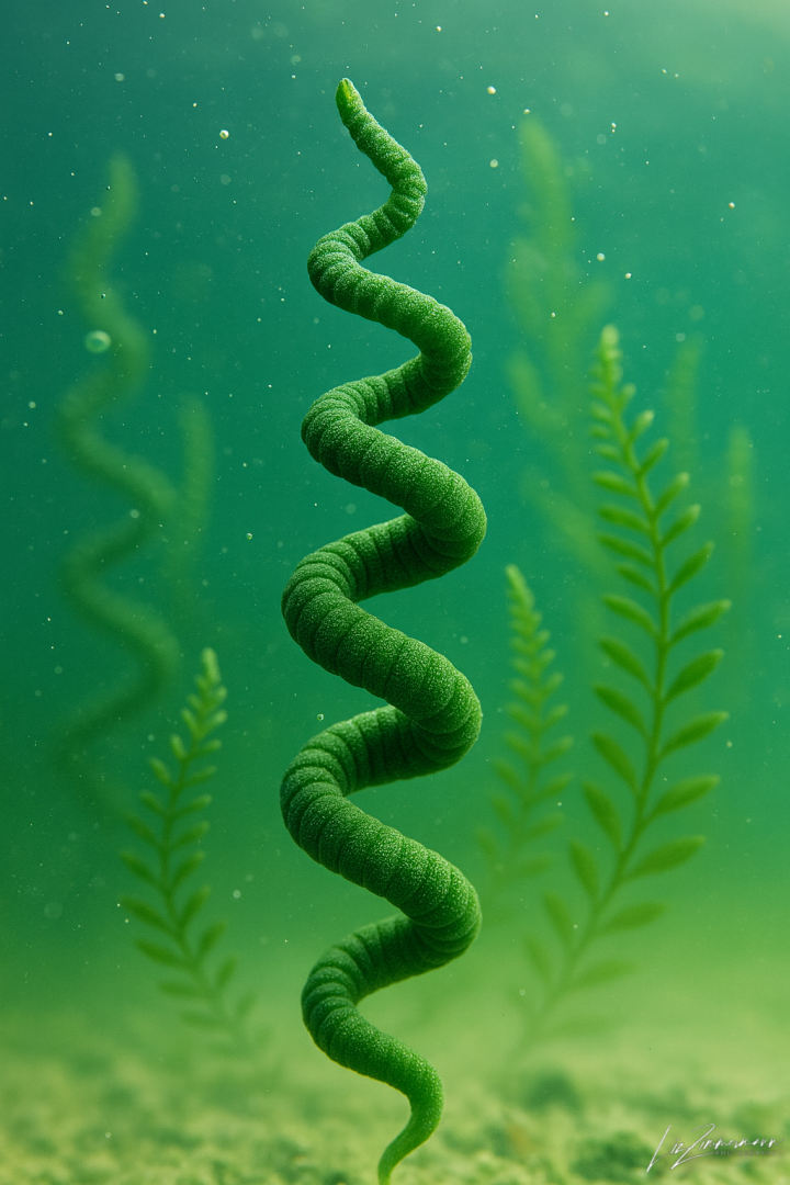 spirulina pflanze im wasser